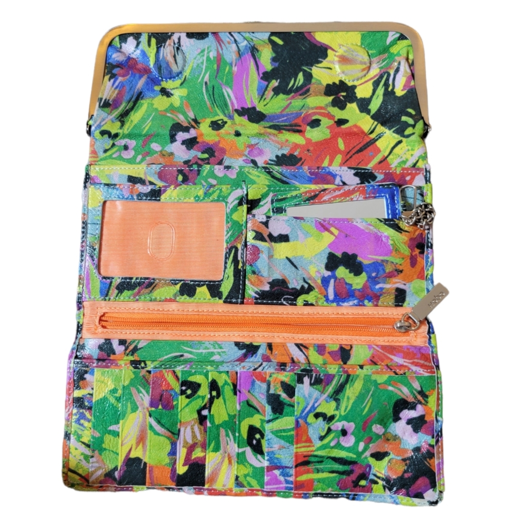 Hobo International Lauren Clutch Vivid Garden Collection Wallet RARE